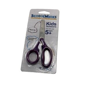 4 pairs school works kids scissors ages 5+ 5 inches PURPLE